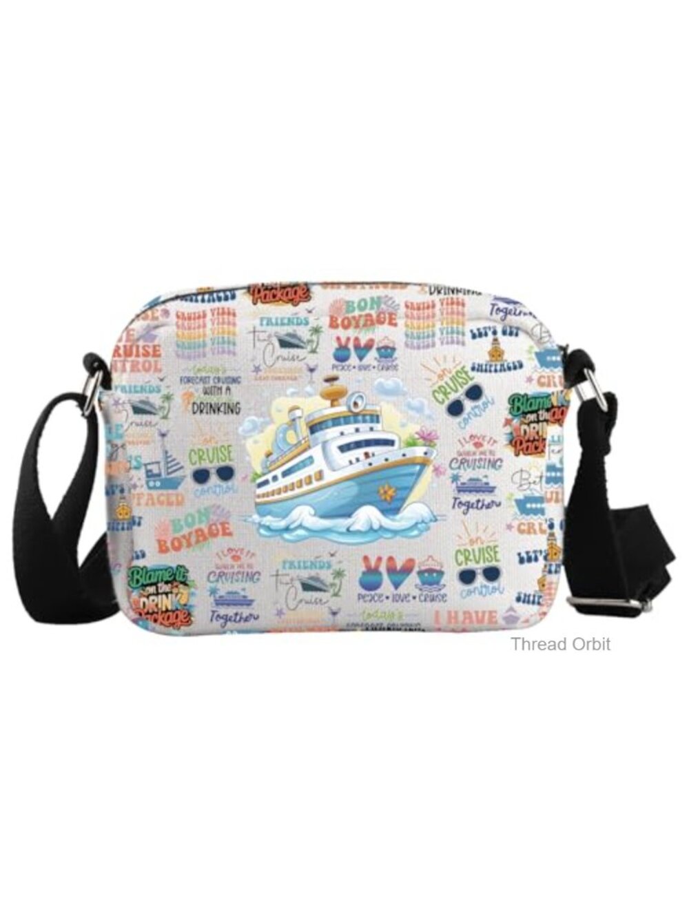 Cruise Survival Kit Crossbody Bag Travel Gift Canvas Shoulder Bag with Zipper